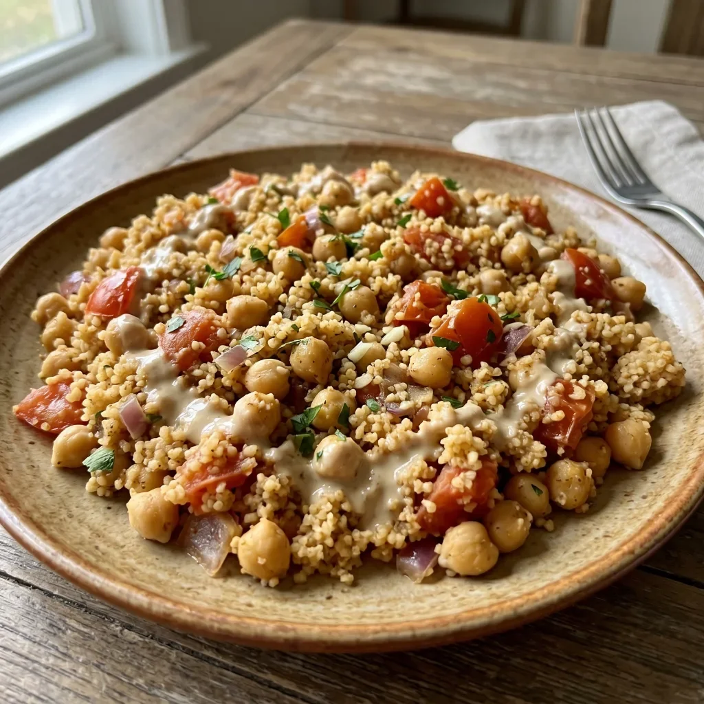 Falafel-Spiced Chickpea Couscous Skillet