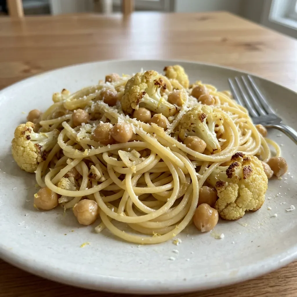 Cauliflower Chickpea Spaghetti