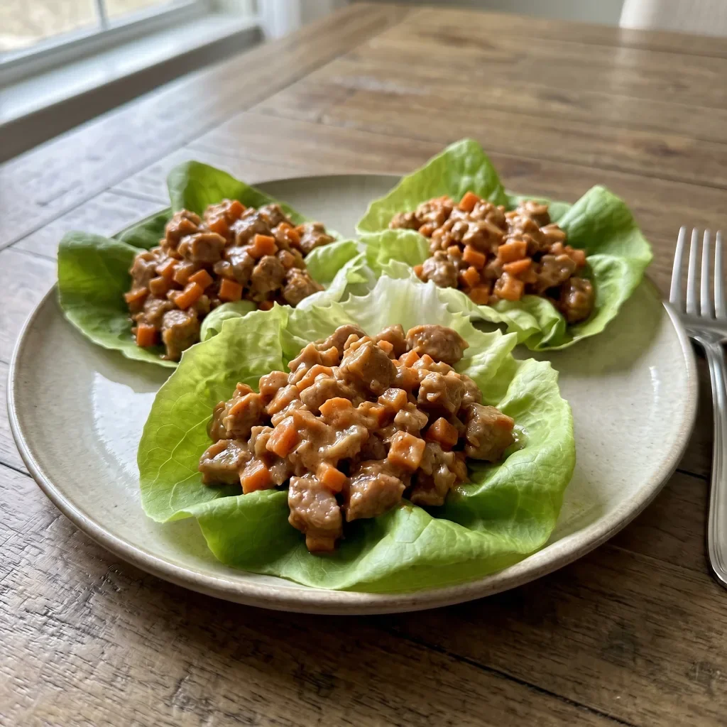 BBQ Mayo Sausage Lettuce Cups