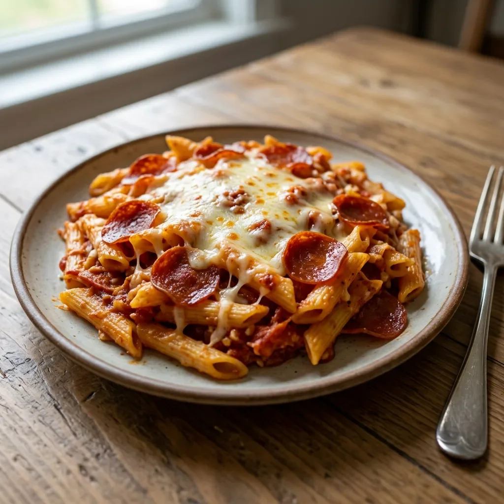 Pepperoni Mozzarella Pasta Bake