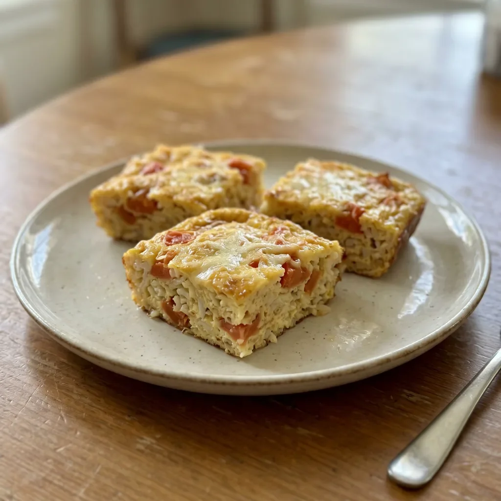 Savory Rice Omelet Squares