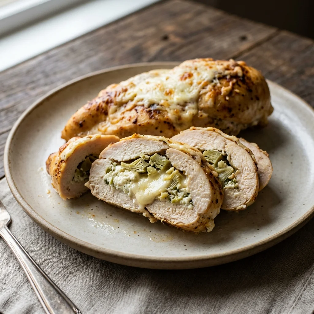 Artichoke Ricotta Stuffed Chicken