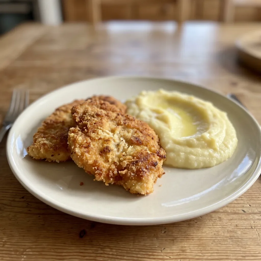 Turkey Schnitzel with Potato Puree