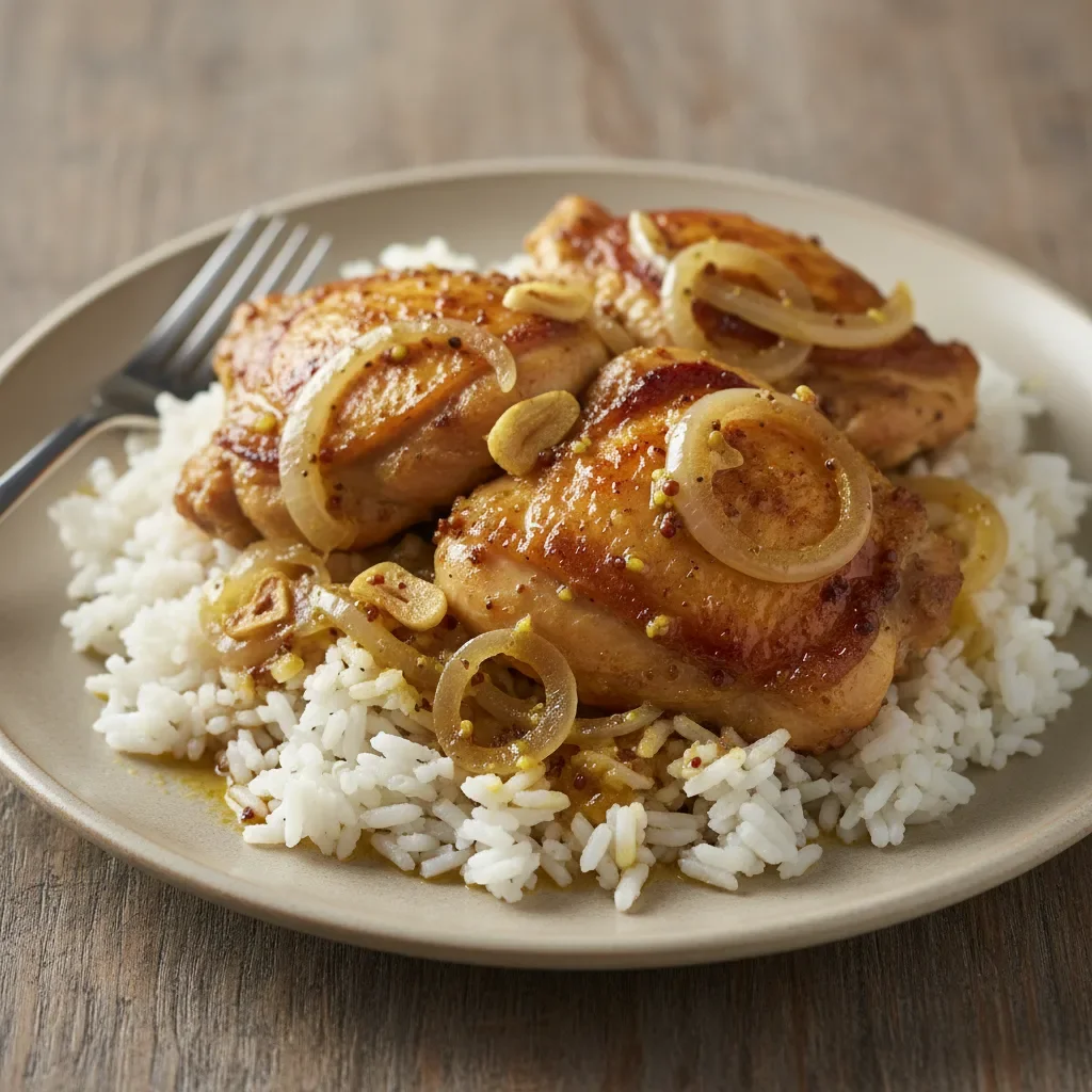 Chicken Yassa with Steamed Rice