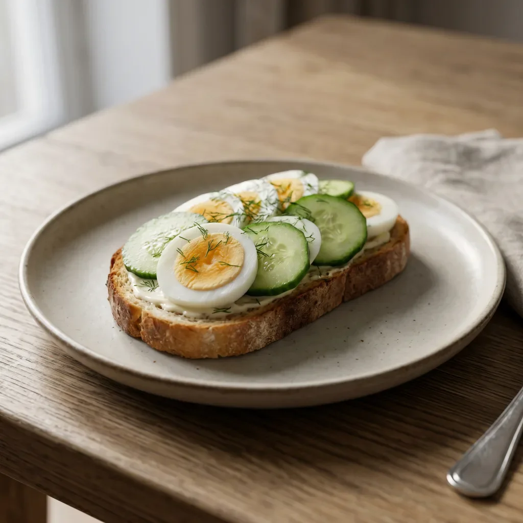 Danish Cucumber Egg Smorrebrod