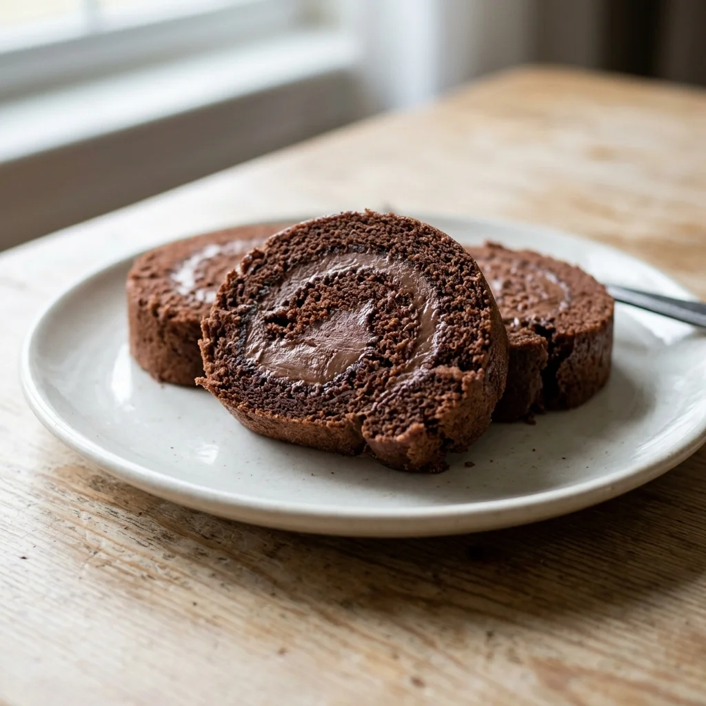 Eggless Chocolate Roll Cake