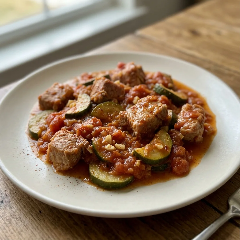 Pork Zucchini Tomato Braise