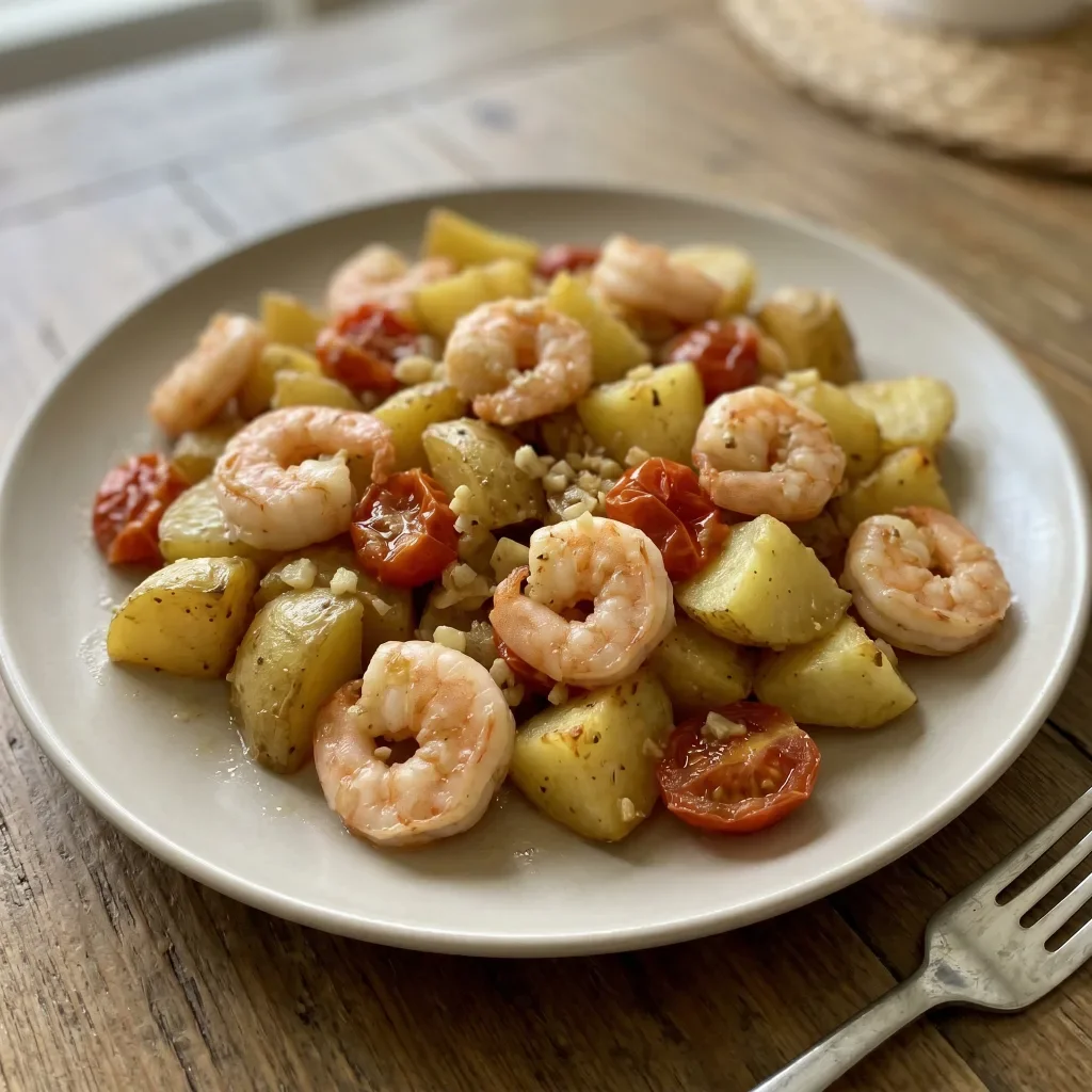 Shrimp Garlic Potato Pan