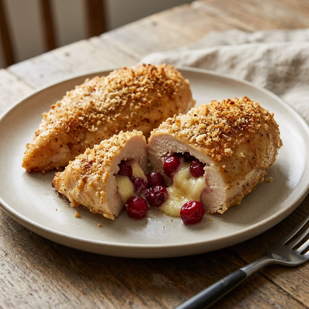 Brie Cranberry Stuffed Chicken