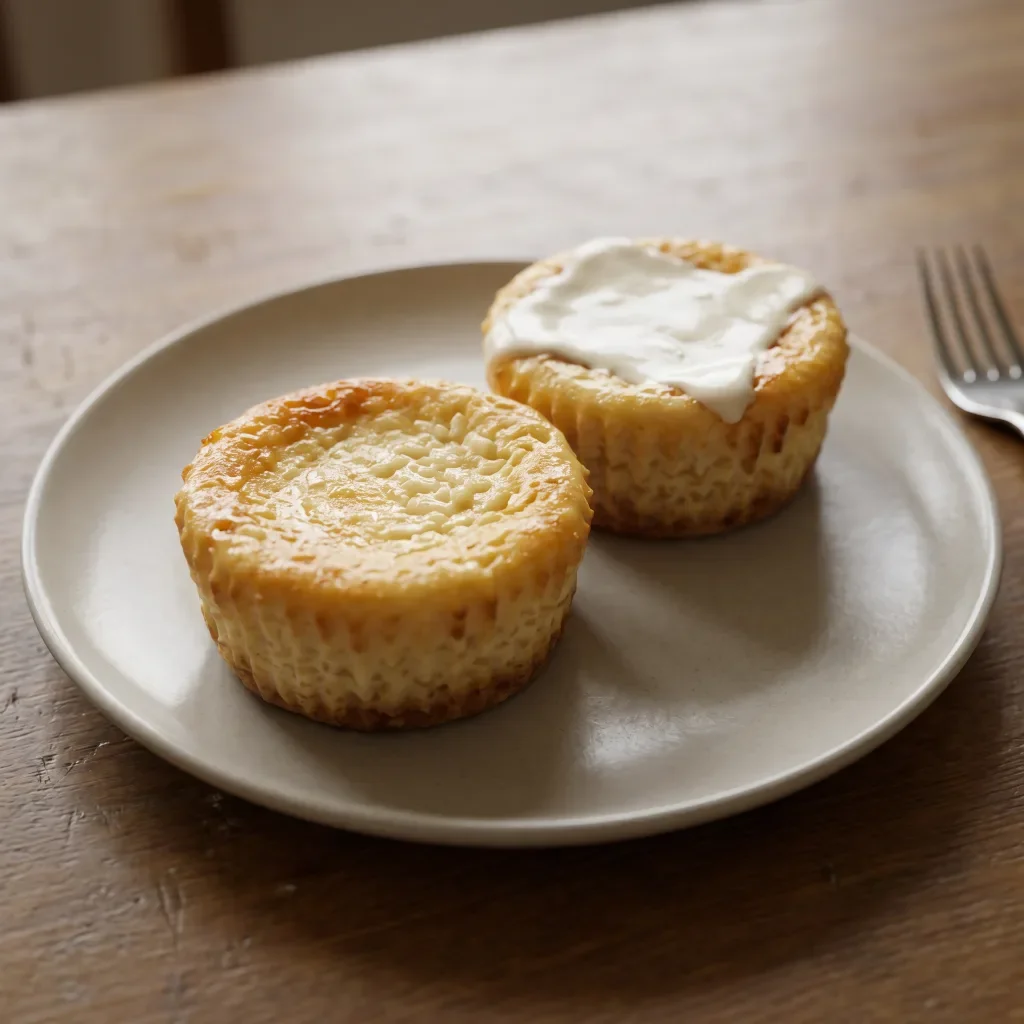 Baked Sour Cream Rice Cheesecake Cups