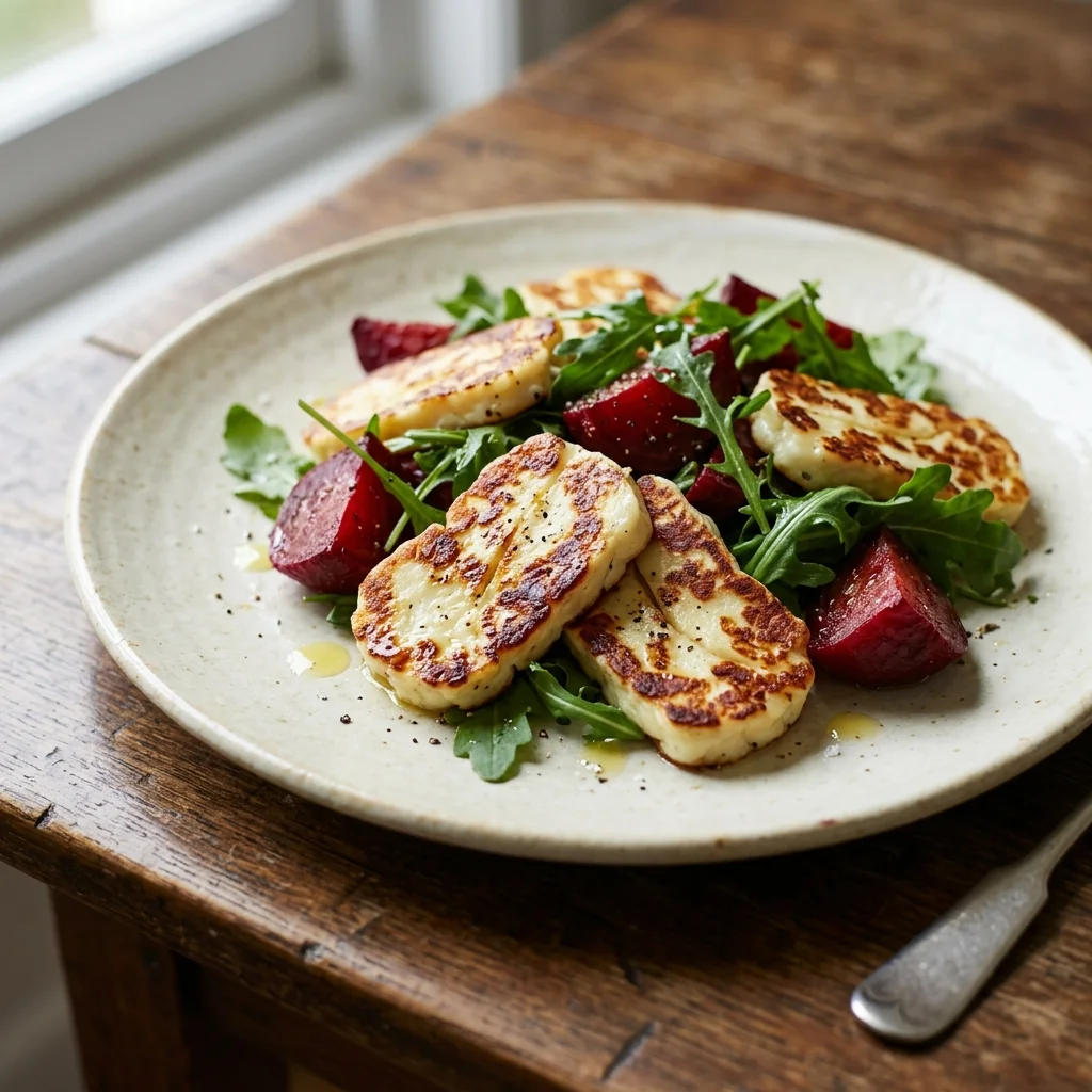 Warm Beet Halloumi Salad