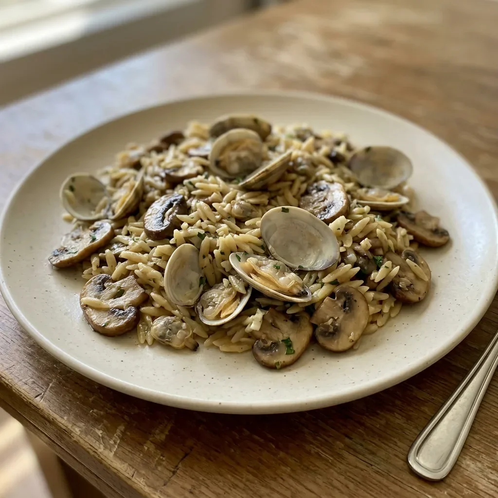 Clam Mushroom Orzo