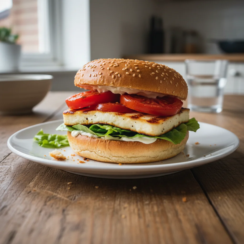Grilled Halloumi Burgers with Tomato