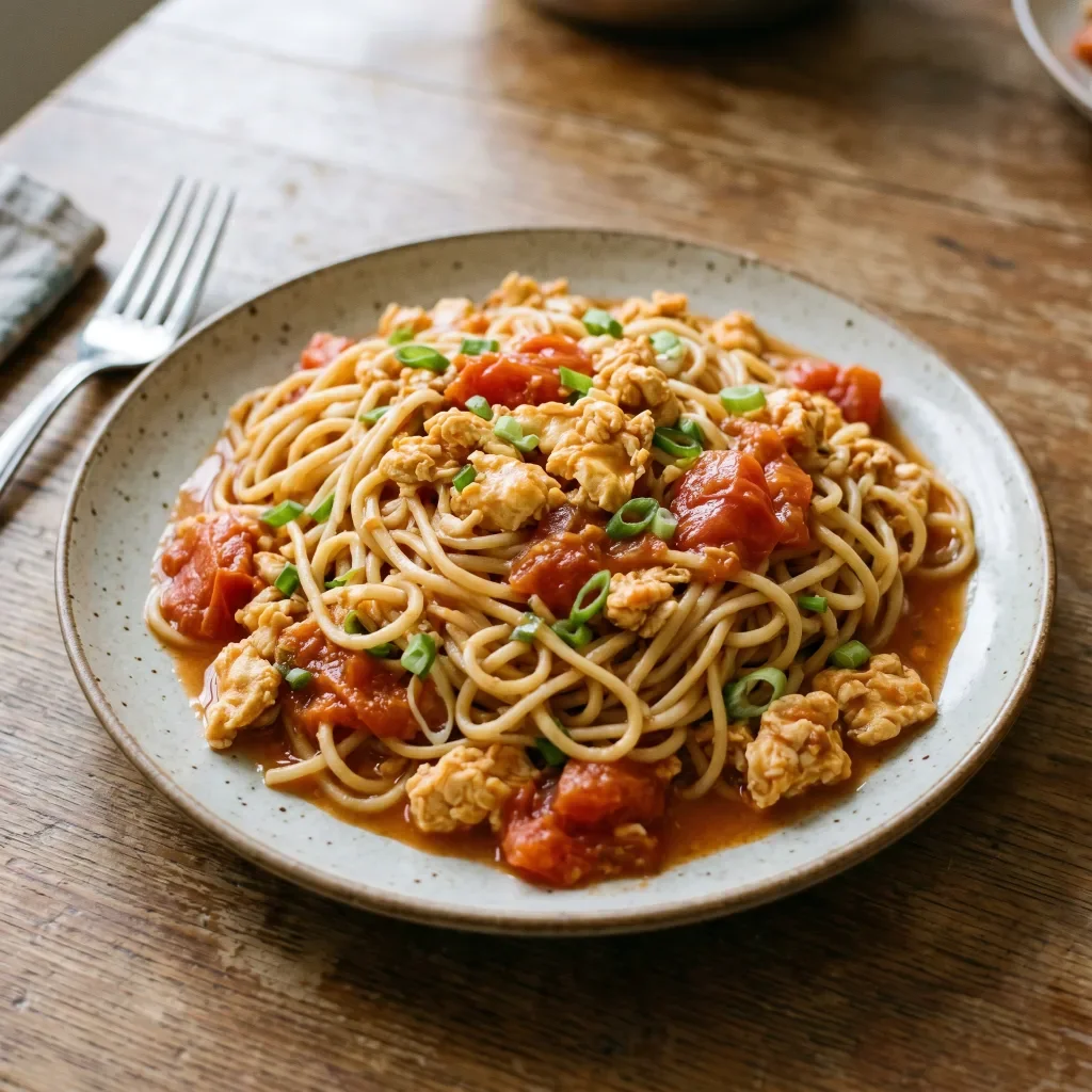 Chinese Tomato Egg Noodles