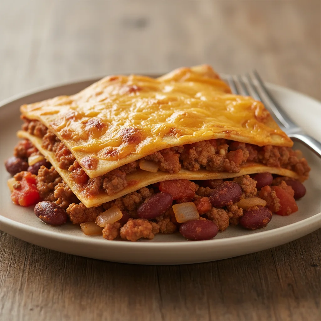 Beef and Bean Enchilada Casserole