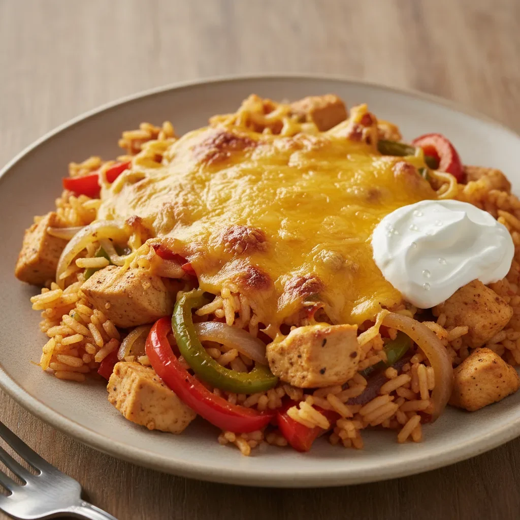 Chicken Fajita Rice Bake