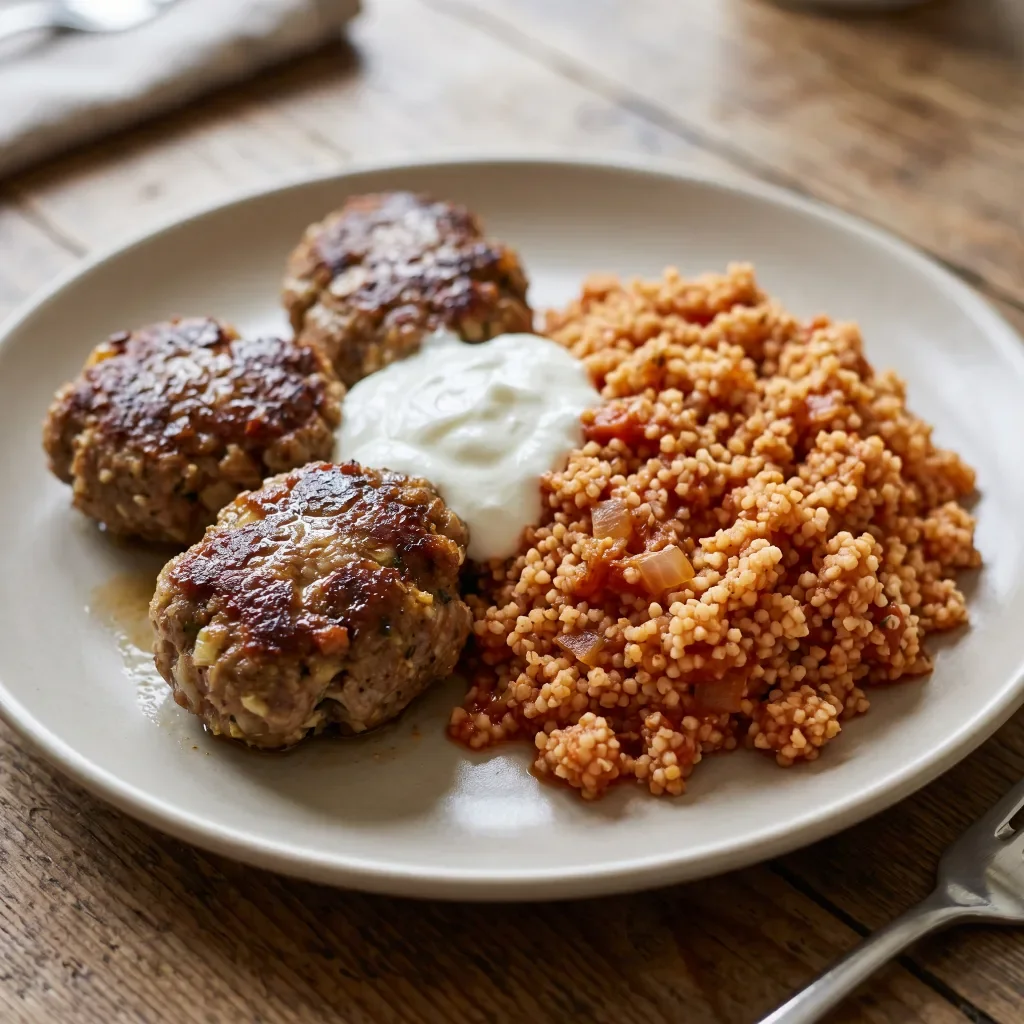 Lamb Kofta with Tomato Couscous