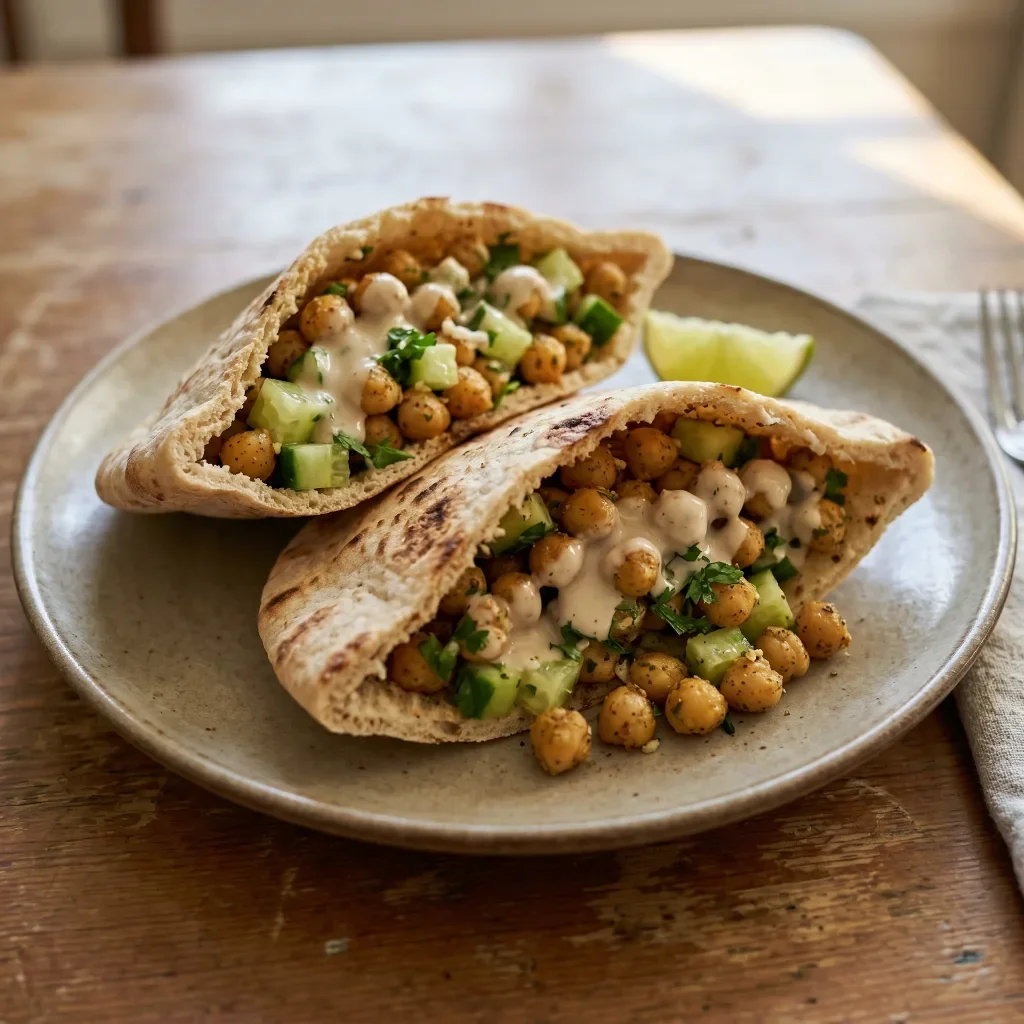 Falafel-Spiced Chickpea Pita Pockets