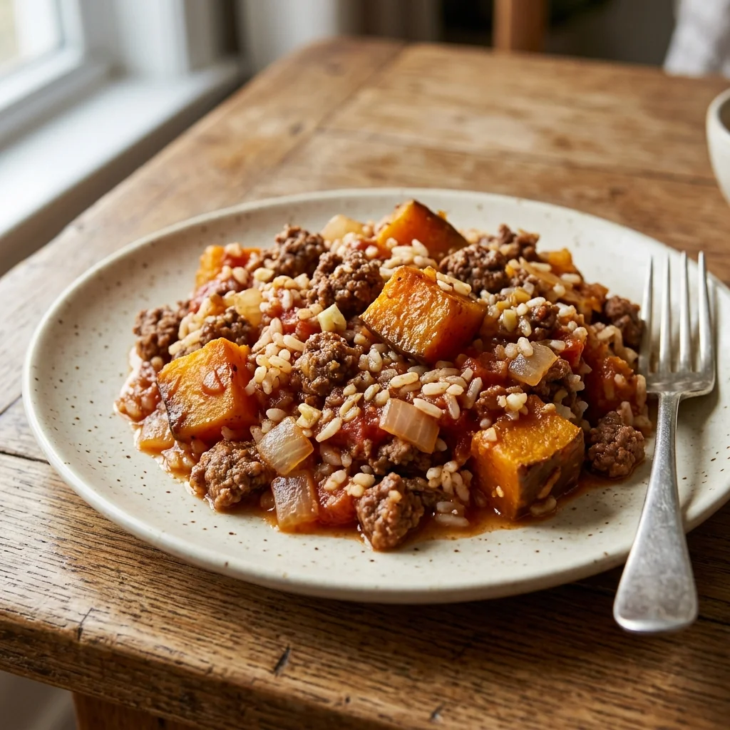 Beef Pumpkin Rice Casserole