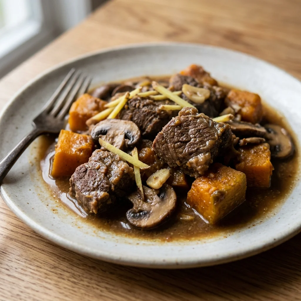 Beef Pumpkin Miso Braise