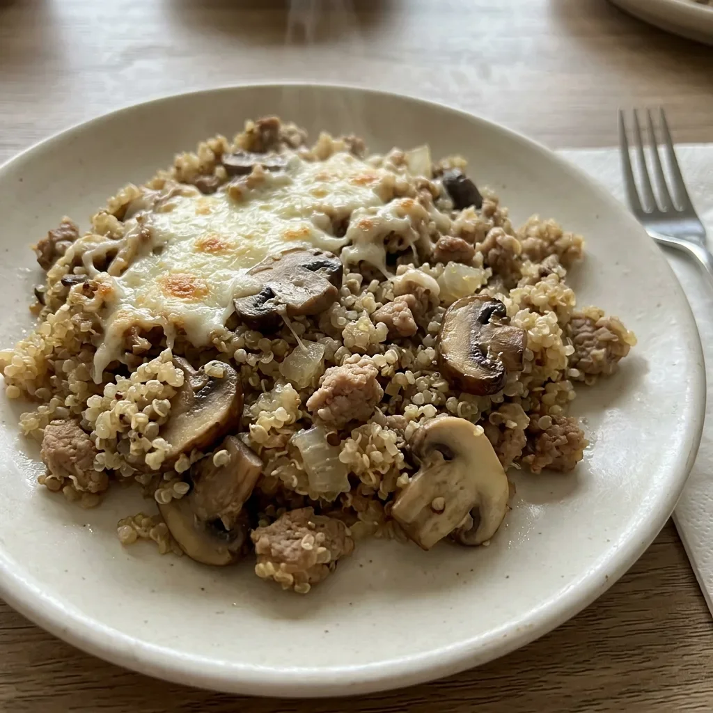 Turkey Mushroom Quinoa Bake