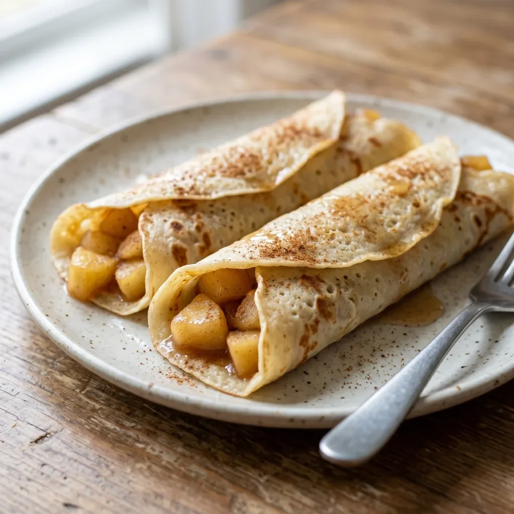 Milk Rice Crepes with Apples
