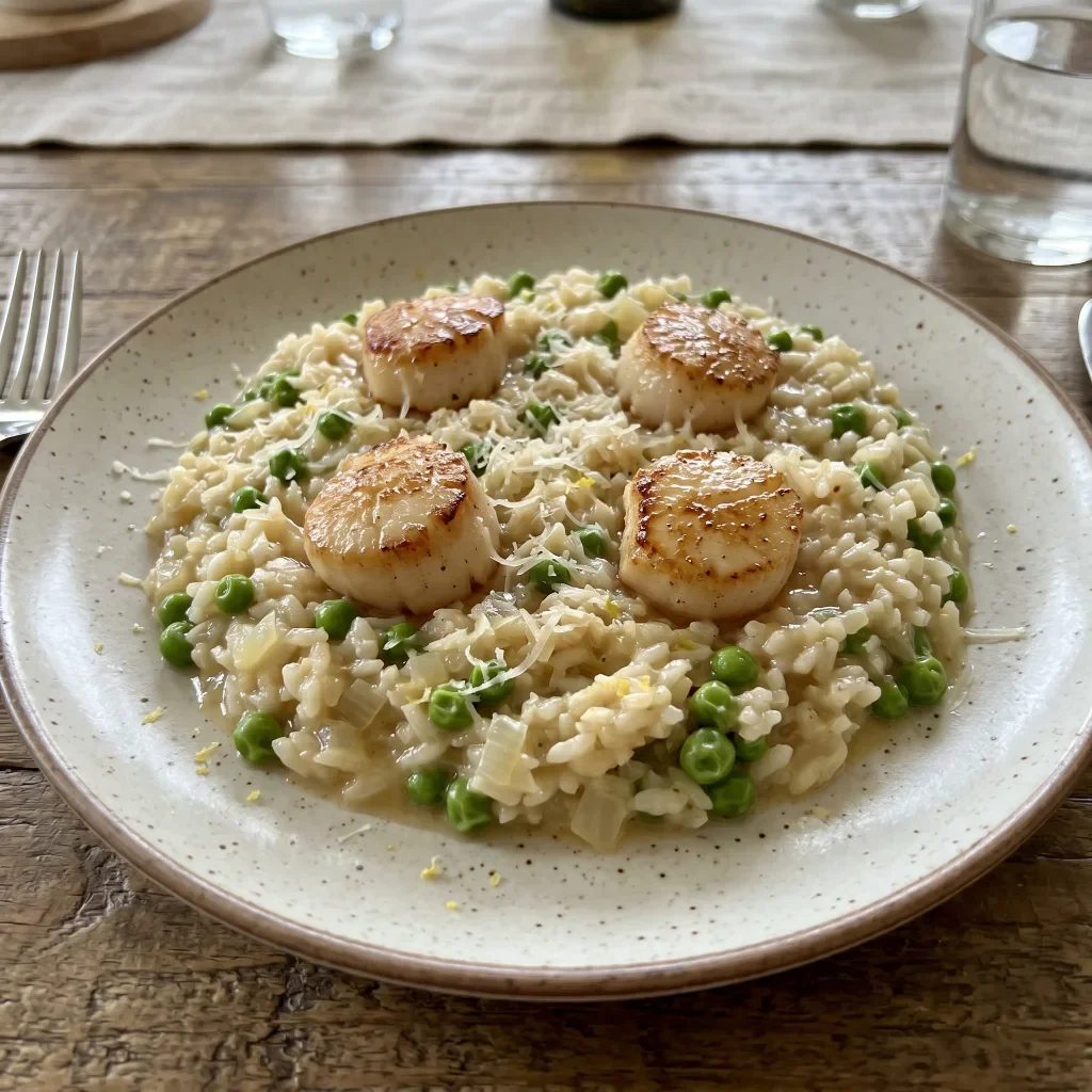 Scallop Lemon Pea Risotto