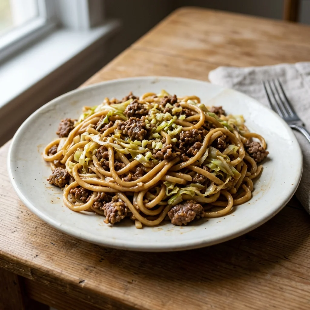 Peanut Ginger Beef Noodles
