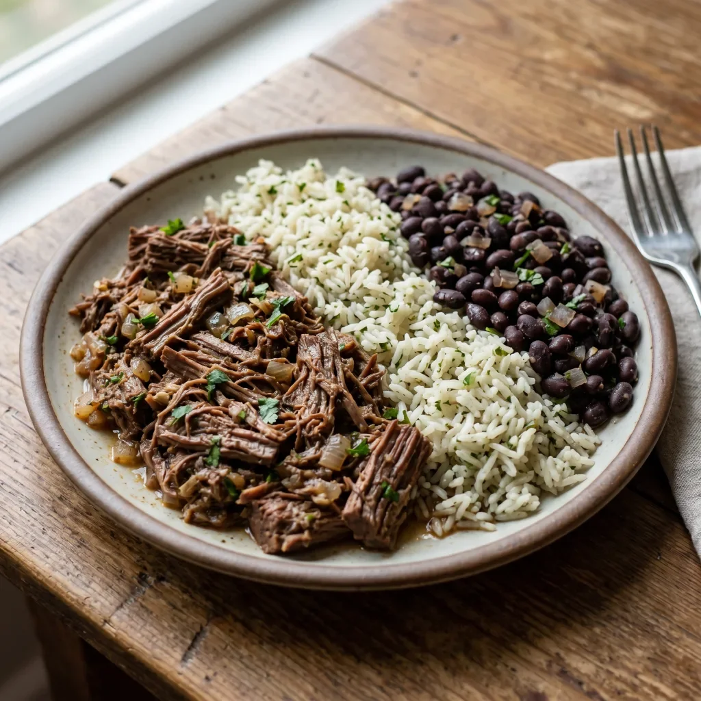 Beef Barbacoa with Cilantro Rice and Beans