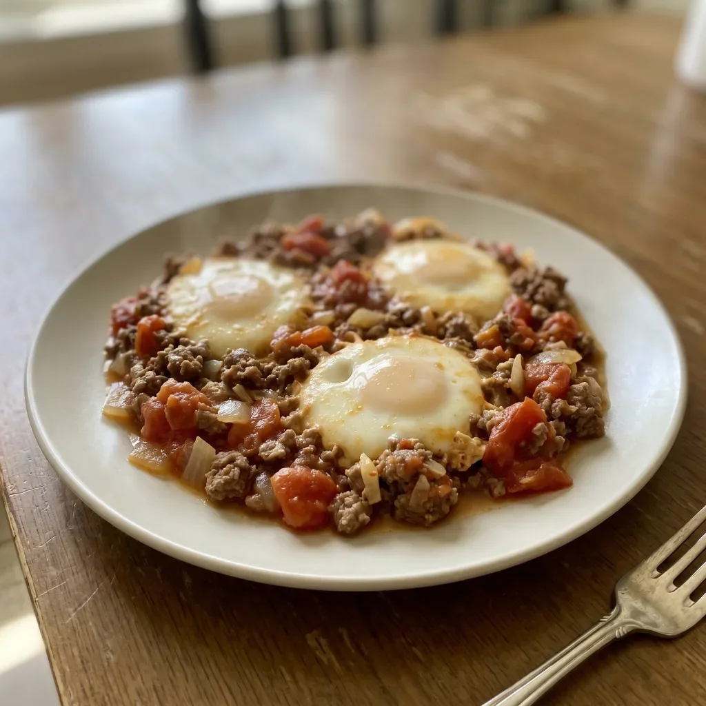 Ground Beef Tomato Egg Pan