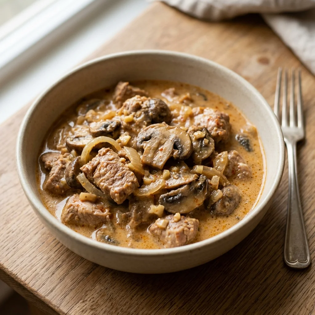 Pork Mushroom Sour Cream Ragout
