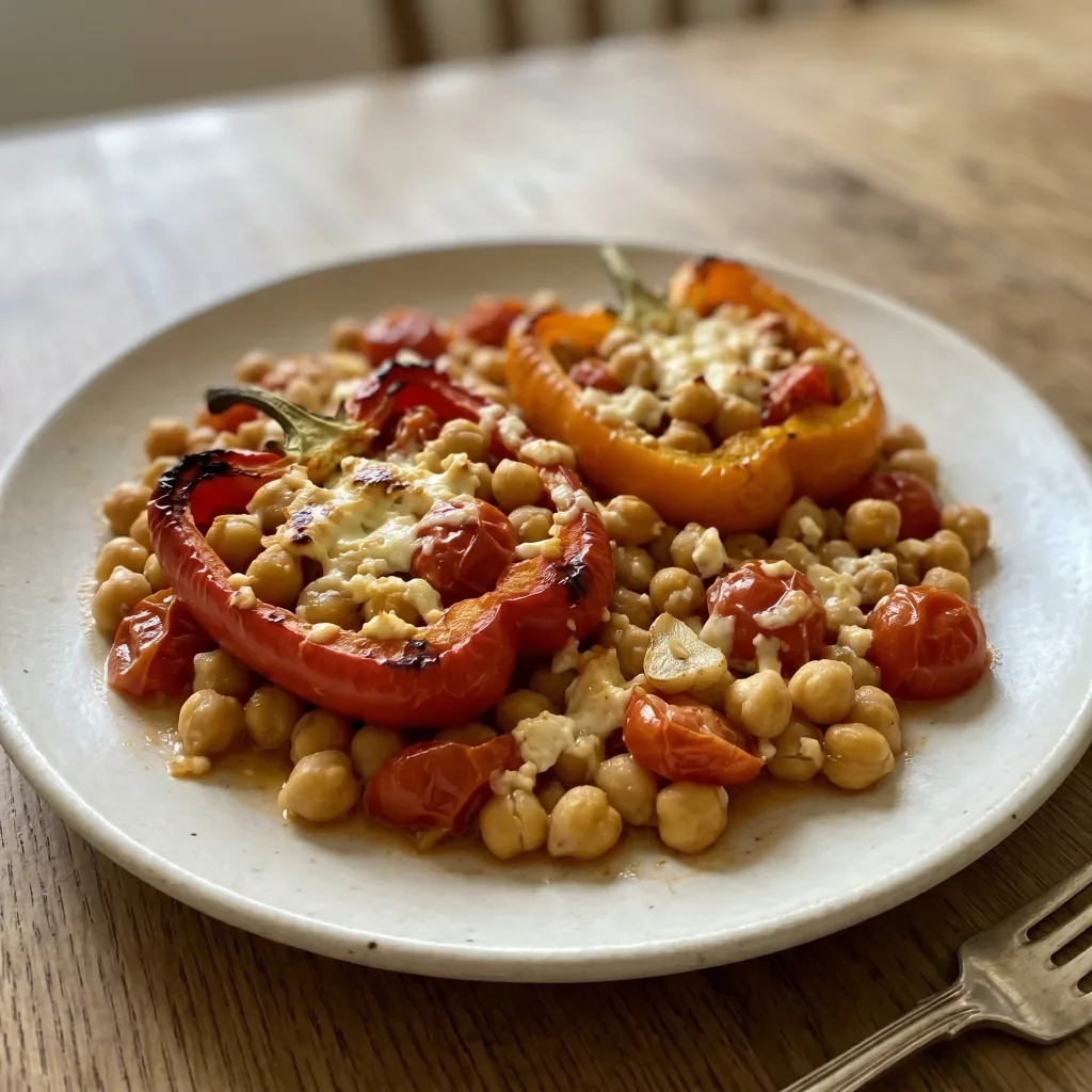 Baked Feta Chickpea Peppers