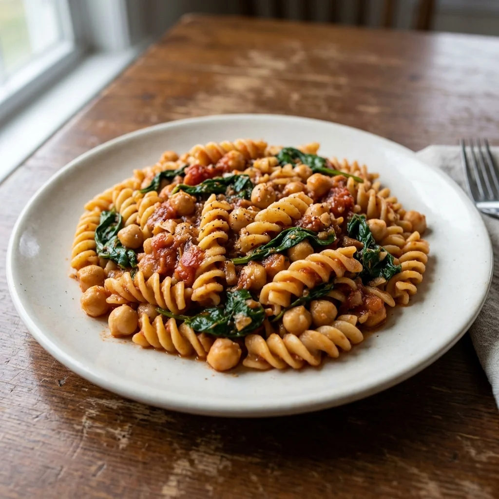 Tomato Chickpea Noodle Skillet