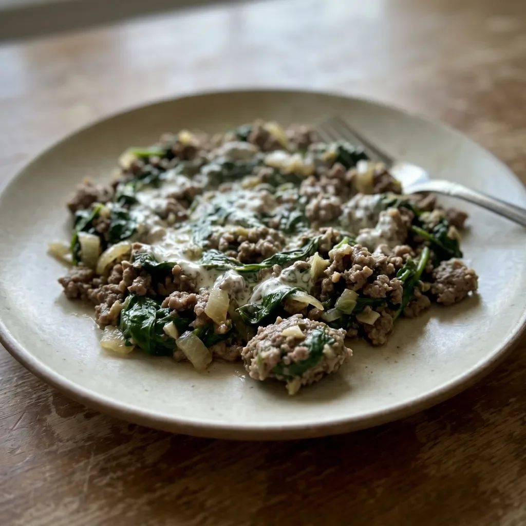 Beef Spinach Sour Cream Pot