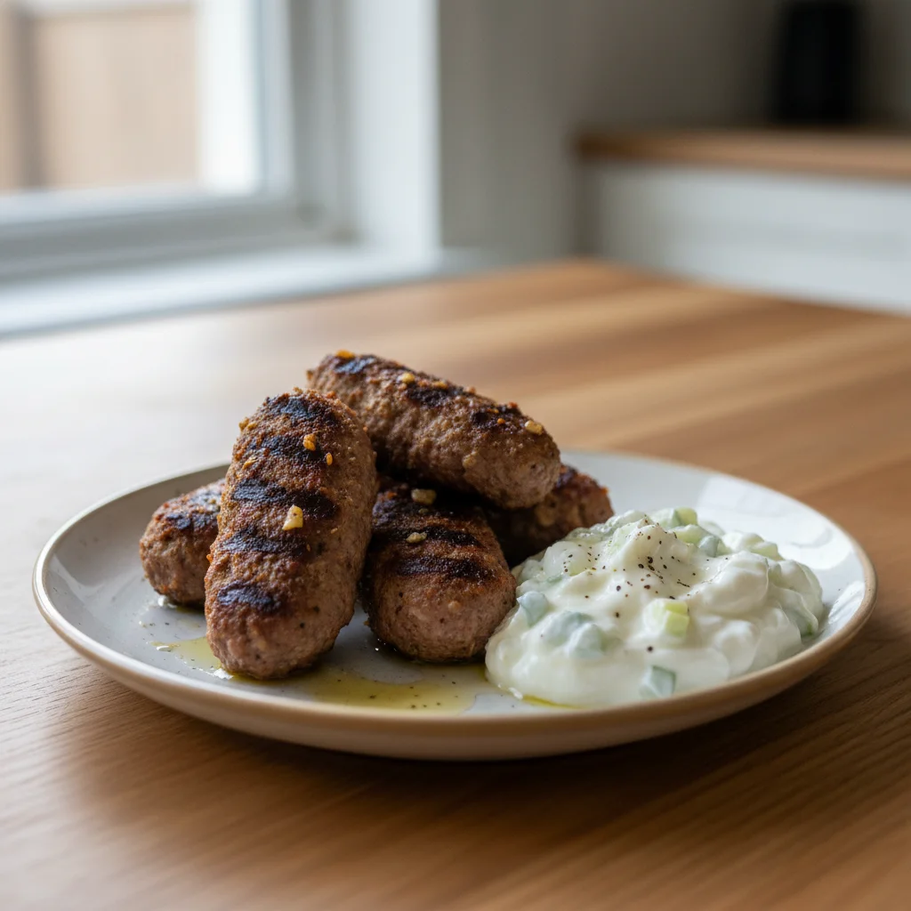 Grilled Lamb Kofta with Cucumber Yogurt