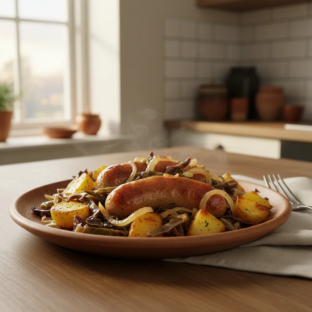 Sausage with Cabbage and Potatoes