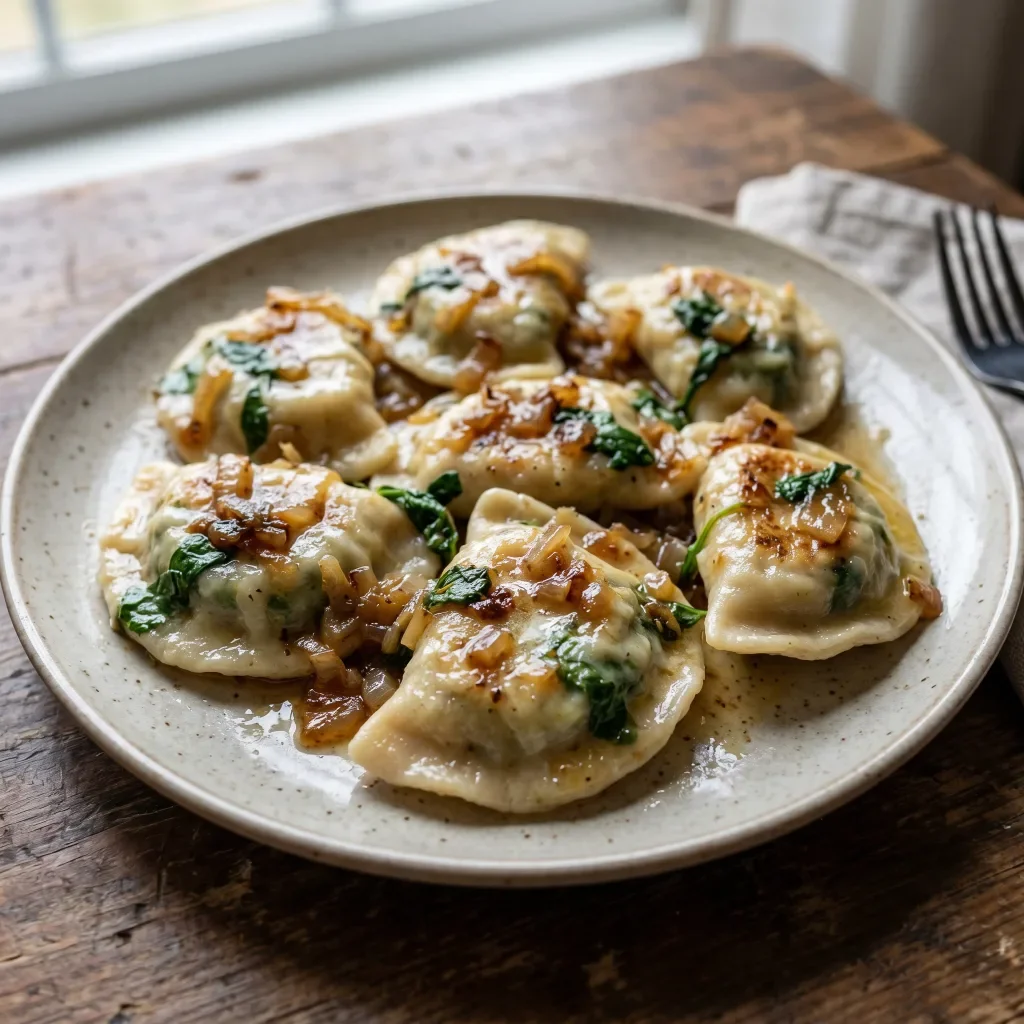 Potato Spinach Pierogi Onion Butter