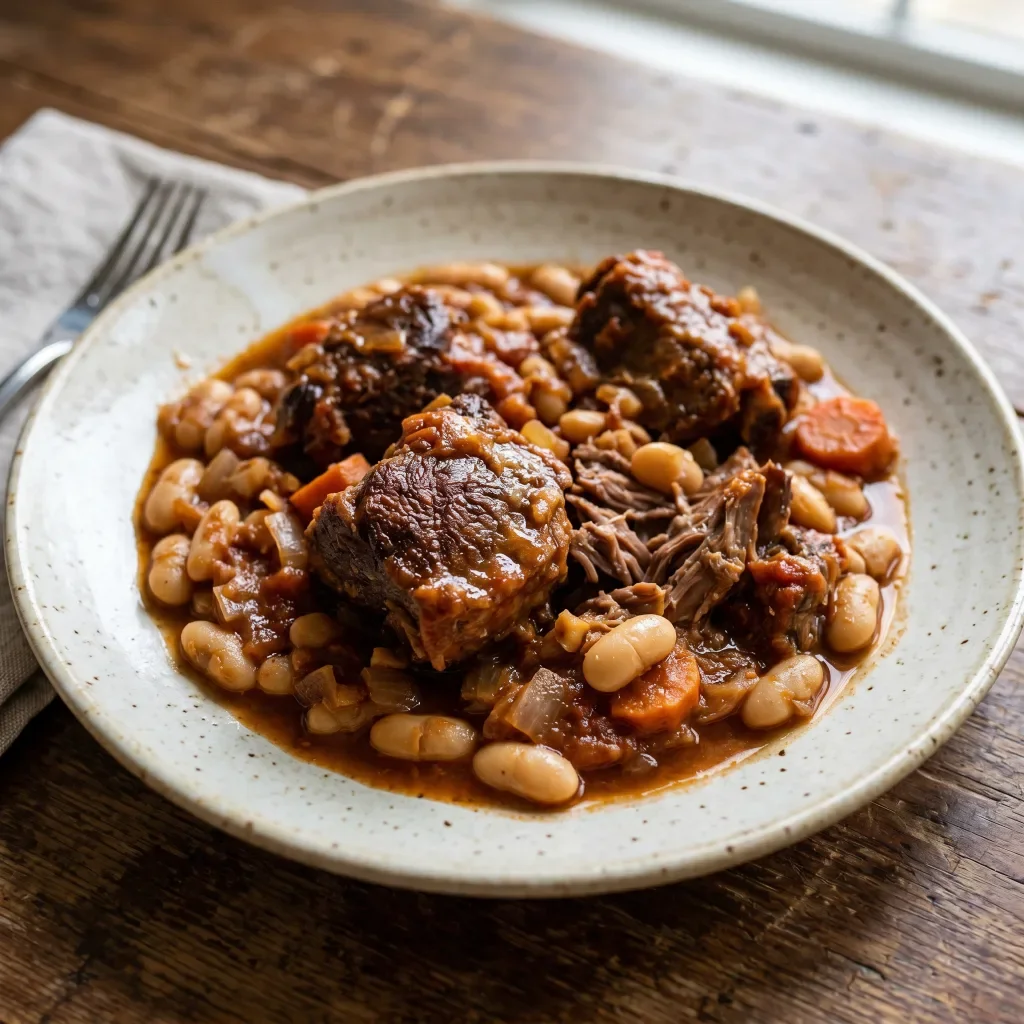Braised Lamb with Cannellini Beans and Tomato