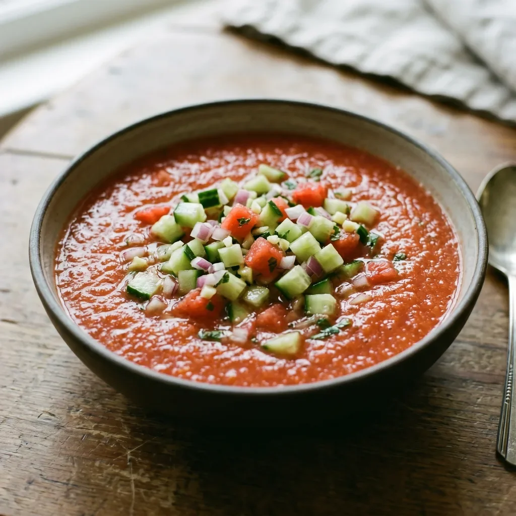 Watermelon Gazpacho with Cucumber Salsa