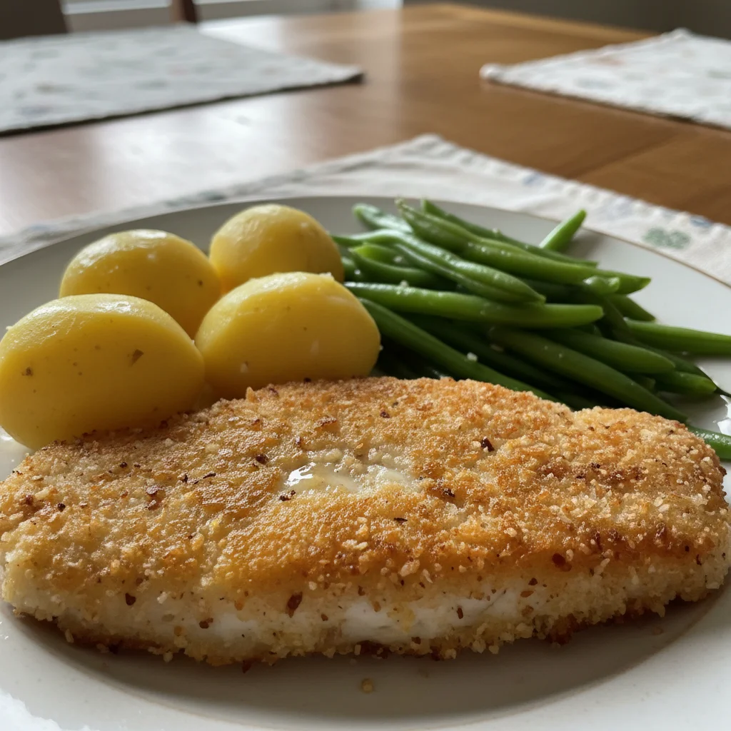Crispy White Fish with Green Beans and Potatoes