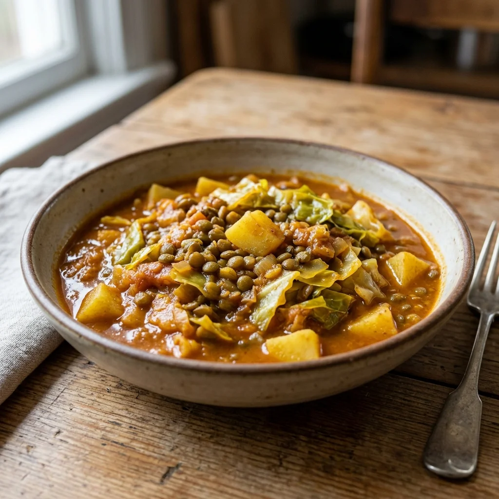 Cabbage Potato Lentil Curry