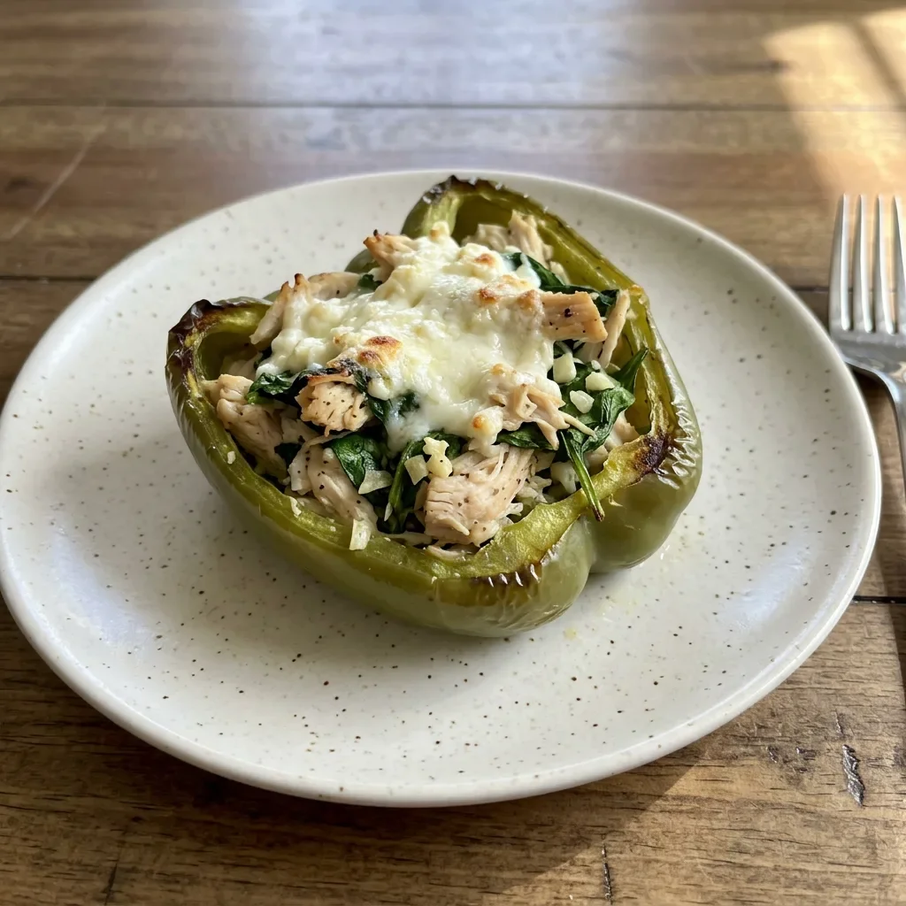 Chicken Cottage Cheese Stuffed Peppers