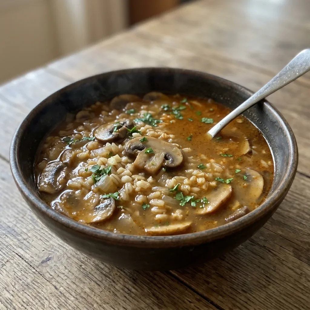 Hungarian Mushroom Barley Soup
