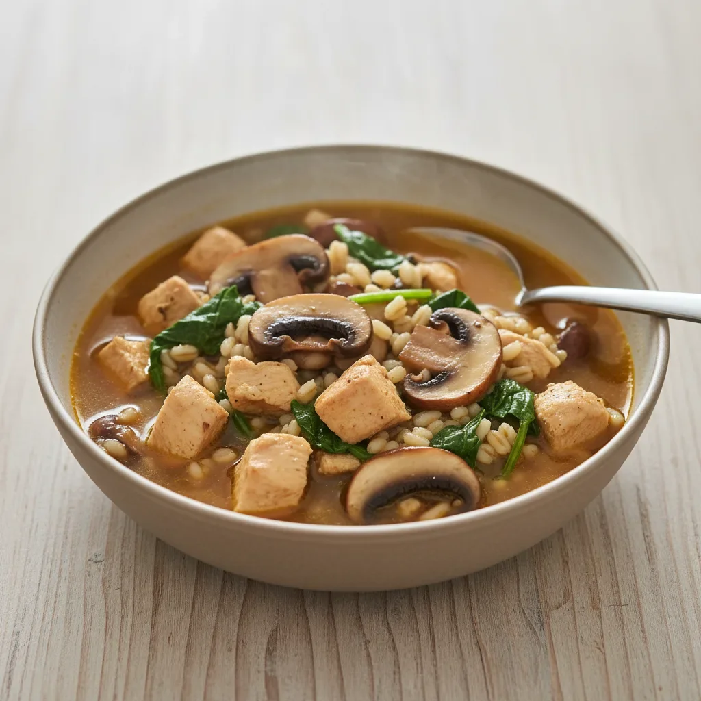 Chicken Barley Mushroom Bowl