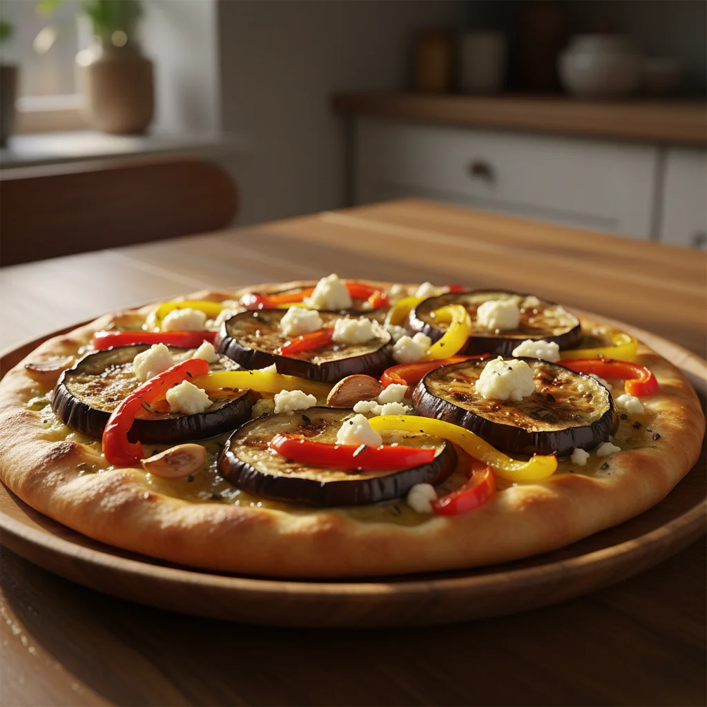 Grilled Eggplant and Bell Pepper Flatbread