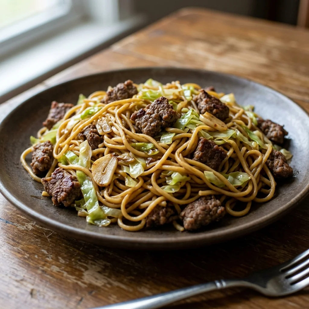 Beef Cabbage Noodle Skillet