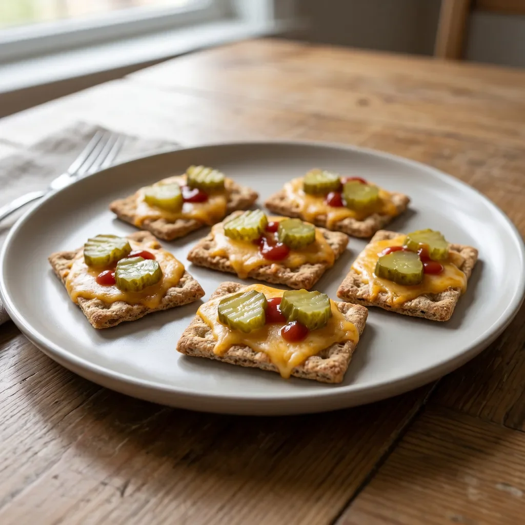 Pickle Cheddar Crispbread Bites