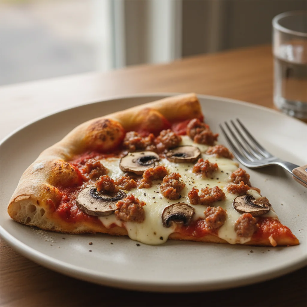 Sausage Mushroom Homemade Pizza