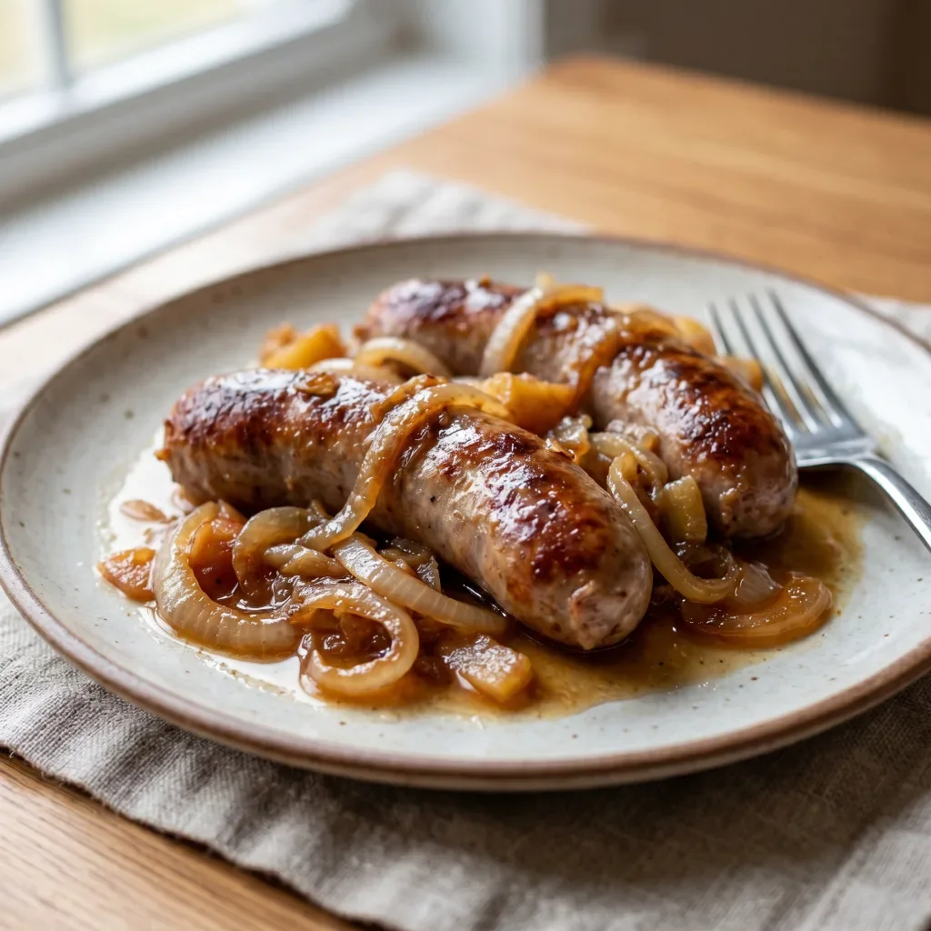 Apple Juice Braised Sausages