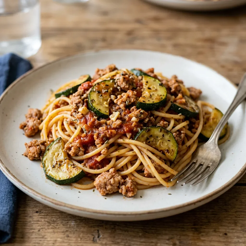 Ground Turkey Zucchini Pasta